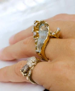 Bibi van der Velden Rings|Rings^18ct Gold Mermaid Wave Ring