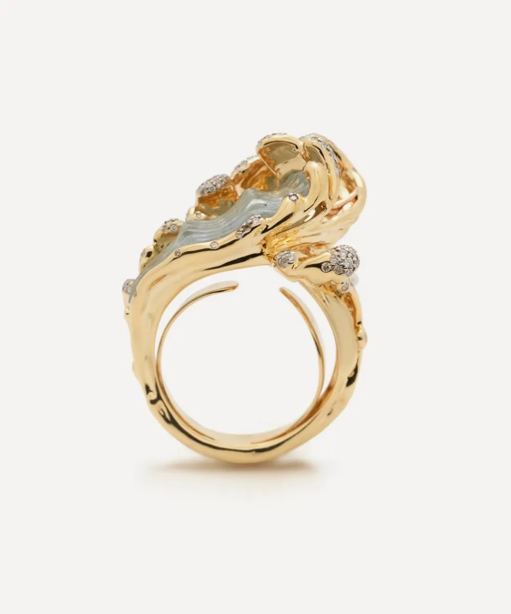 Bibi van der Velden Rings|Rings^18ct Gold Mermaid Wave Ring