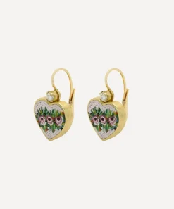 Kojis Earrings|Earrings^18ct Gold Micro Mosaic Rose Drop Earrings