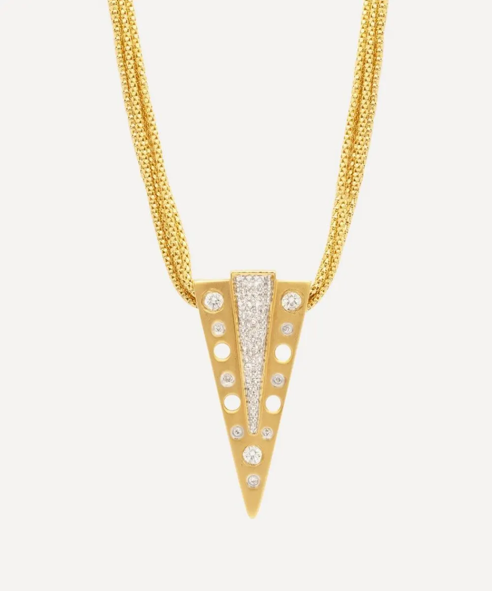 Kojis Charms & Pendants|Charms & Pendants^14ct Gold Mid-Century Abstract Diamond Pendant Necklace
