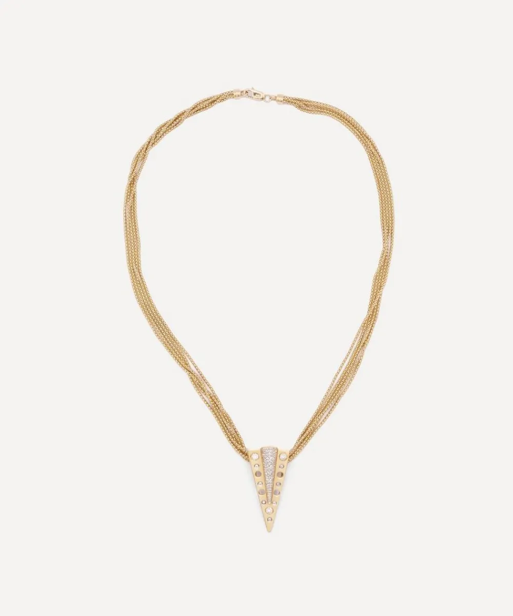 Kojis Charms & Pendants|Charms & Pendants^14ct Gold Mid-Century Abstract Diamond Pendant Necklace