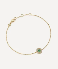 Astley Clarke Bracelets^14ct Gold Mini Icon Aura Emerald and Diamond Bracelet