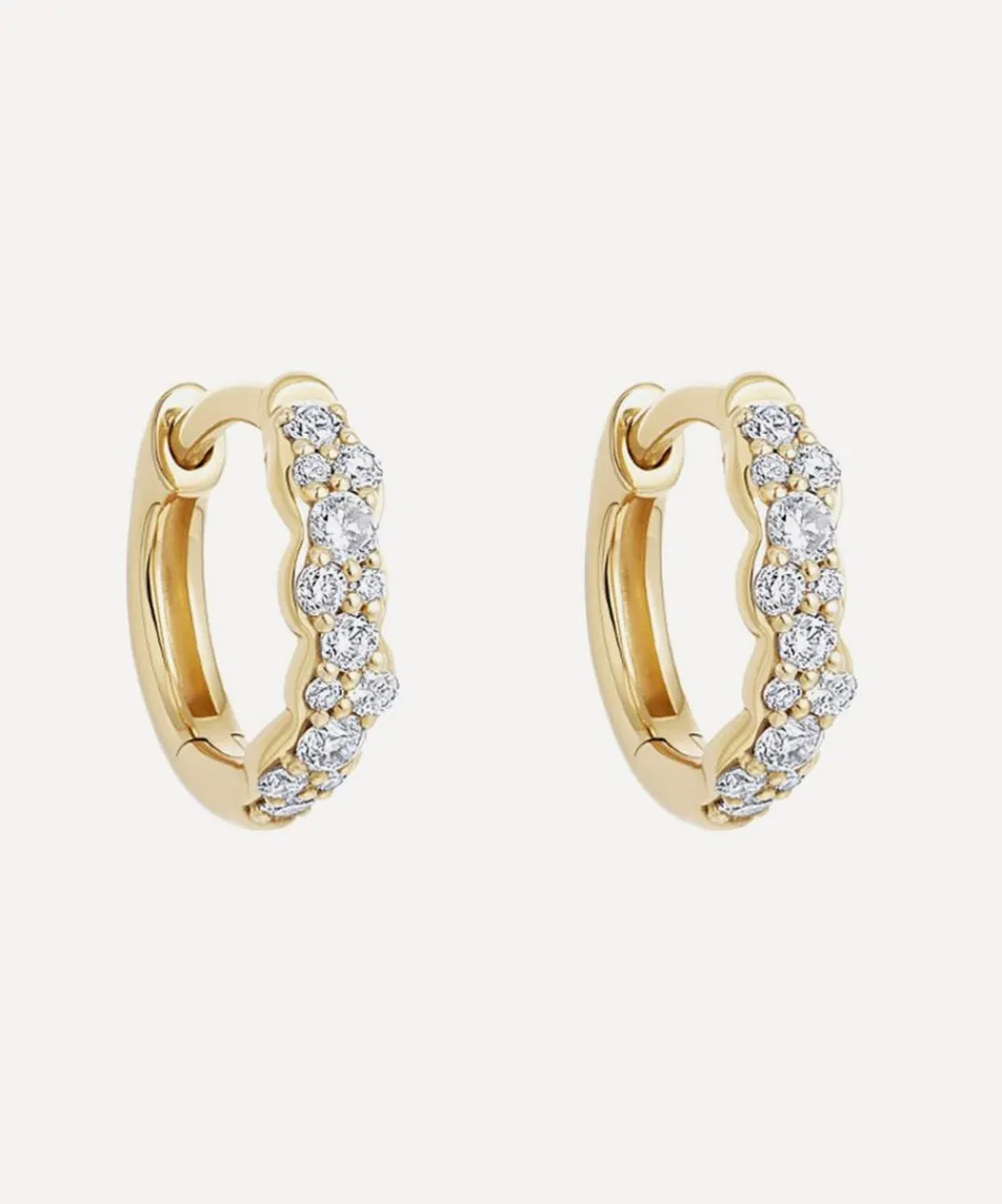 Astley Clarke Earrings^14ct Gold Mini Interstellar Diamond Hoop Earrings