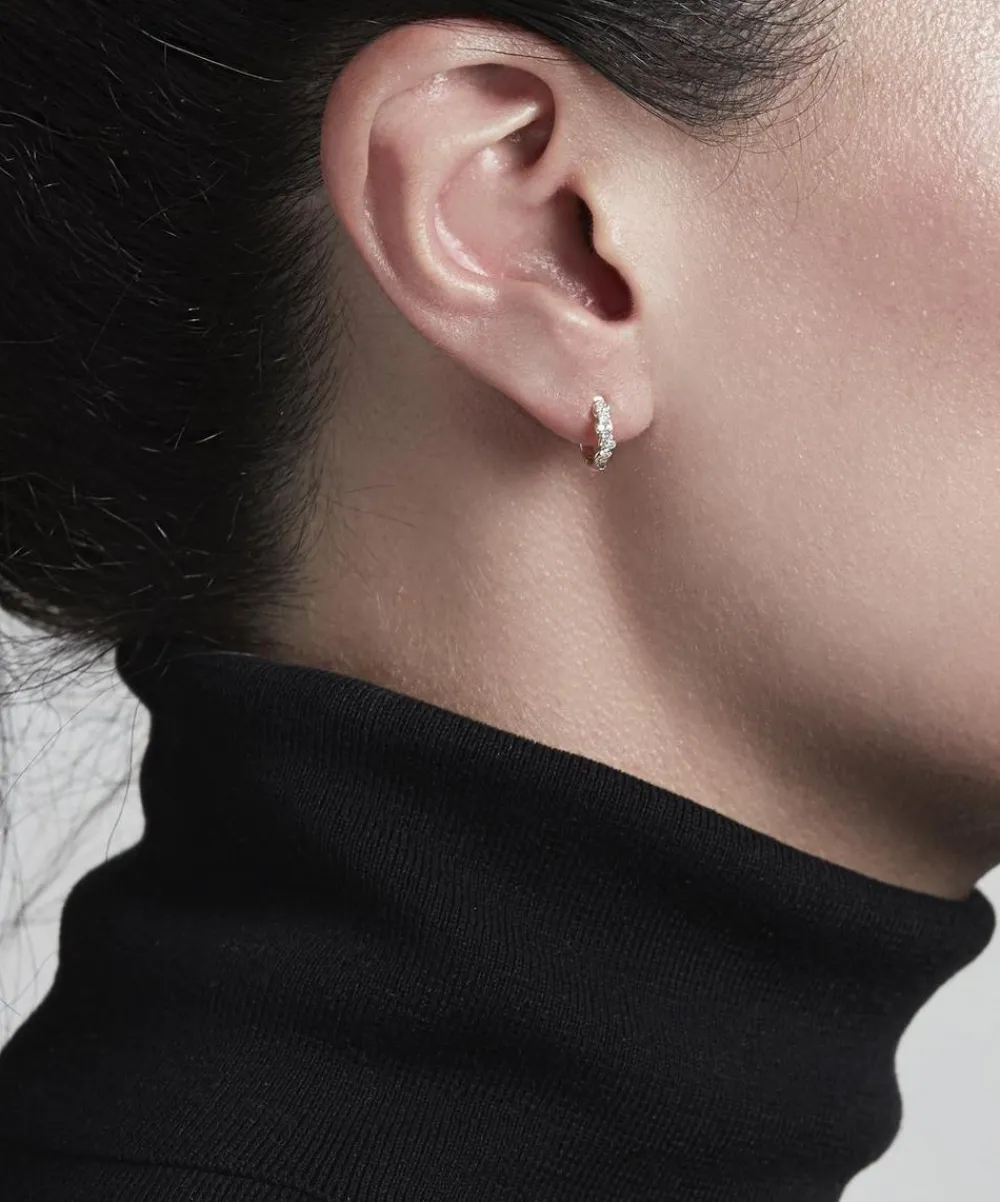 Astley Clarke Earrings^14ct Gold Mini Interstellar Diamond Hoop Earrings