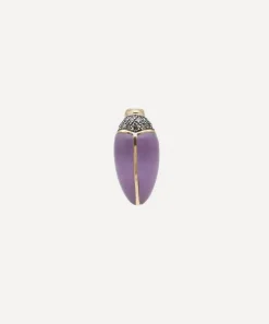 Bibi van der Velden Earrings|Earrings^18ct Gold Mini Scarab Amethyst Stud Earring