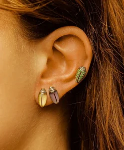 Bibi van der Velden Earrings|Earrings^18ct Gold Mini Scarab Amethyst Stud Earring