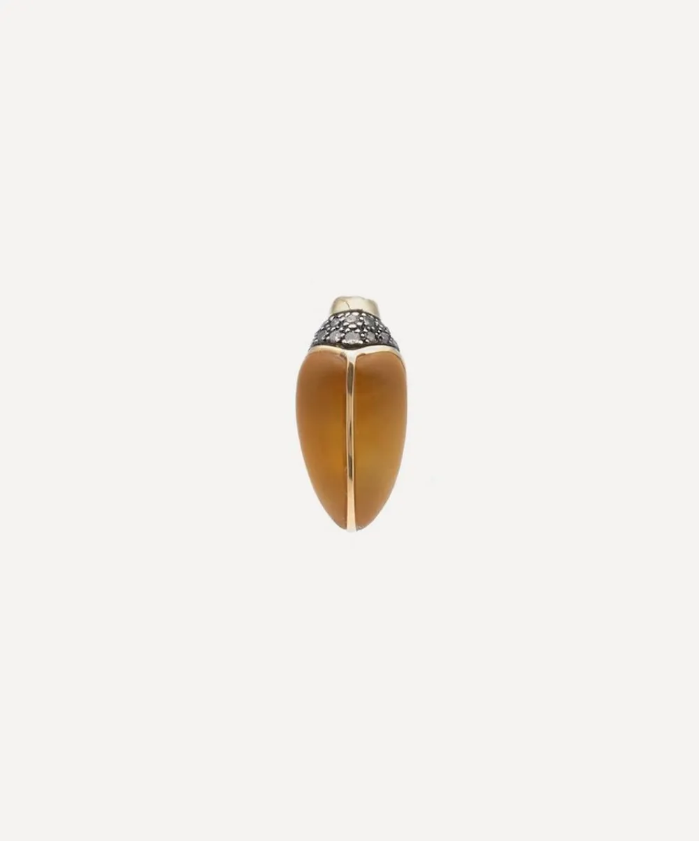 Bibi van der Velden Earrings|Earrings^18ct Gold Mini Scarab Citrine Stud Earring