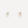 Satomi Kawakita Earrings|Earrings^18ct Gold Mixed Media Pearl and White Diamond Stud Earrings