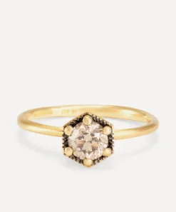 Satomi Kawakita Rings|Rings^18ct Gold 5mm Brown Diamond Hexagon Ring