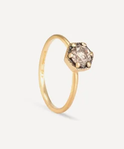 Satomi Kawakita Rings|Rings^18ct Gold 5mm Brown Diamond Hexagon Ring