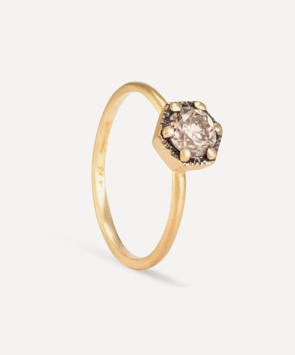 Satomi Kawakita Rings|Rings^18ct Gold 5mm Brown Diamond Hexagon Ring