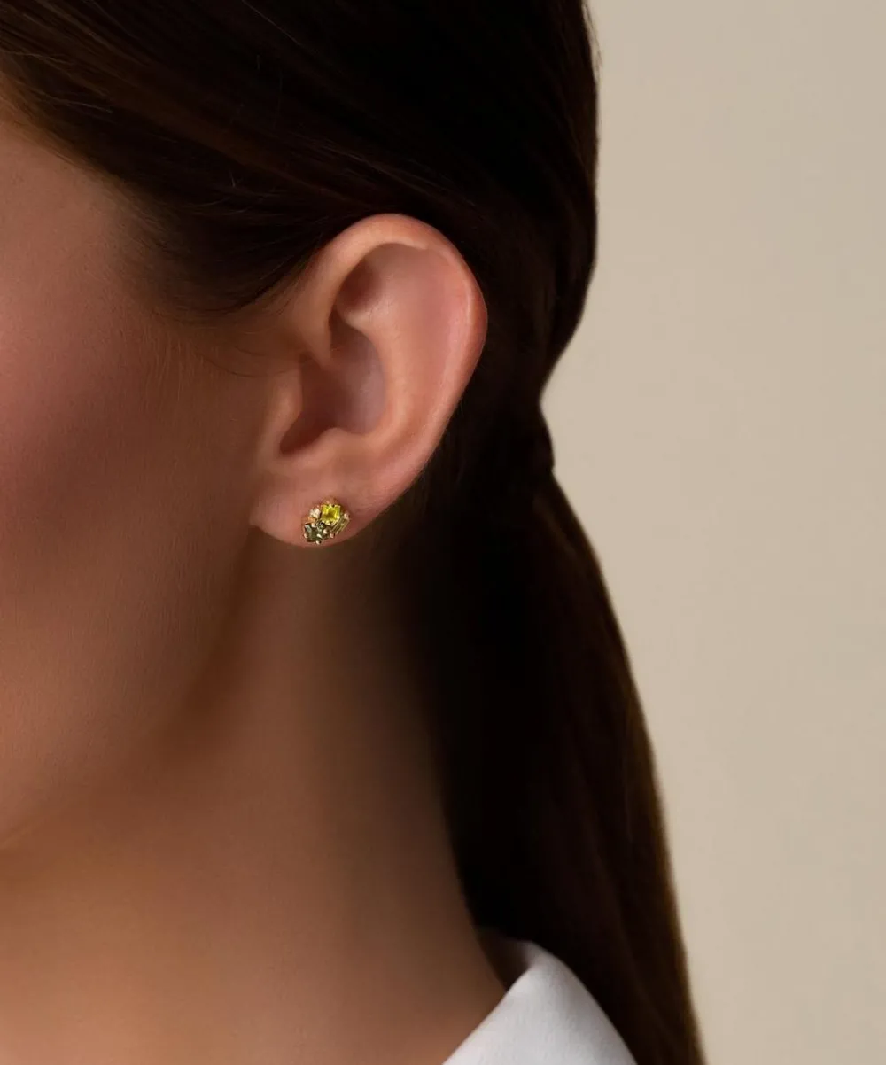 Suzanne Kalan Earrings|Earrings^14ct Gold Nadima Green Mix Cluster Stud Earrings