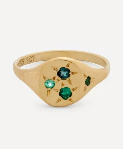 Seb Brown Rings|Rings^9ct Gold Neapolitan Green Multi-Stone Signet Ring
