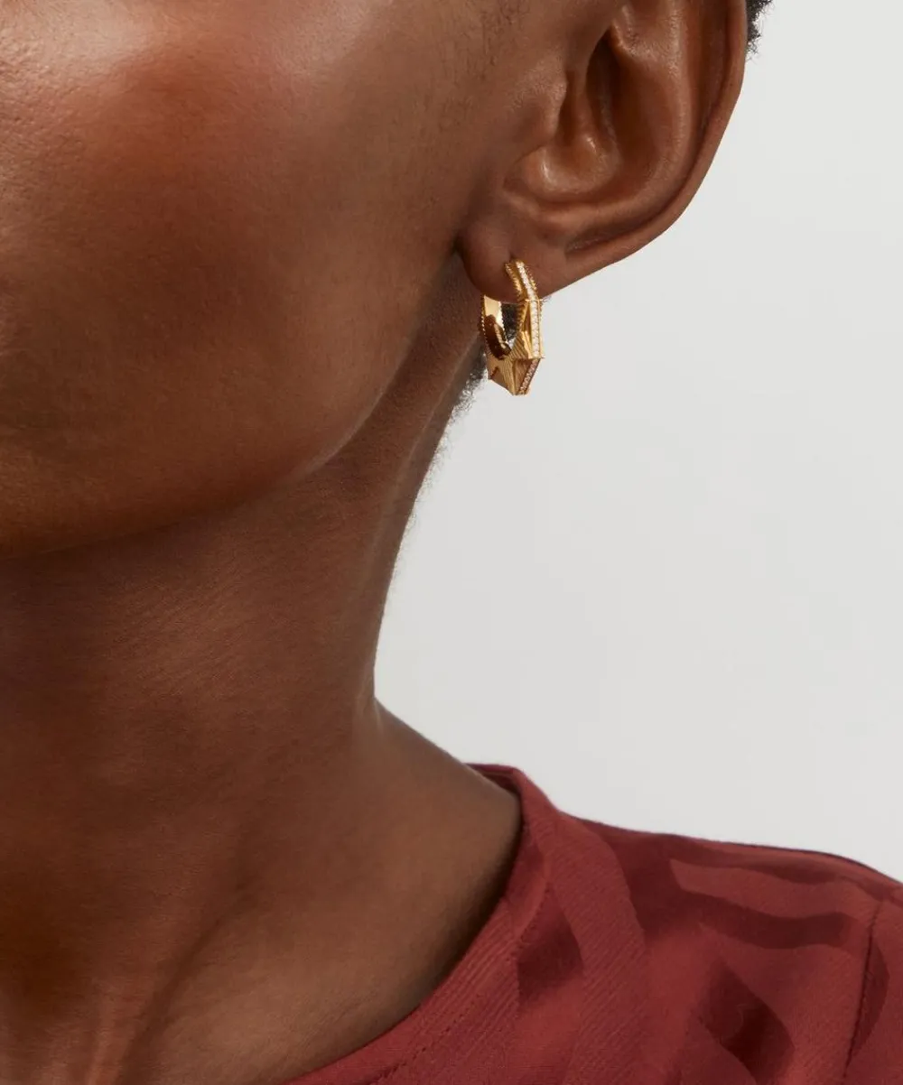 Marie Lichtenberg Earrings|Earrings^18ct Gold NYC Diamond Medium Hoop Earring