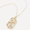 Suzanne Kalan Necklaces|Necklaces^14ct Gold Open Inlay White Topaz Dog Tag Pendant Necklace