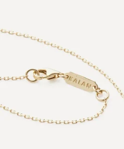 Suzanne Kalan Necklaces|Necklaces^14ct Gold Open Inlay White Topaz Dog Tag Pendant Necklace