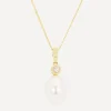 Kojis Necklaces|Necklaces^18ct Gold Pearl and Diamond Pendant Necklace