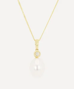 Kojis Necklaces|Necklaces^18ct Gold Pearl and Diamond Pendant Necklace
