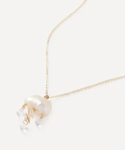 Rachel Quinn Necklaces|Necklaces^14ct Gold Petite Storm Cloud Pearl and White Topaz Pendant Necklace