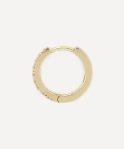 Liberty Earrings|Earrings^9ct Gold Pink Sapphire Rainbow Mini Creole Single Hoop Earring