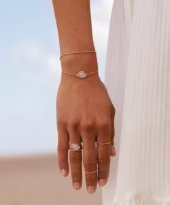 Monica Vinader Bracelets^18ct Gold Plated Vermeil Silver Moonstone Petal Bracelet