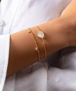 Monica Vinader Bracelets^18ct Gold Plated Vermeil Silver Moonstone Petal Bracelet