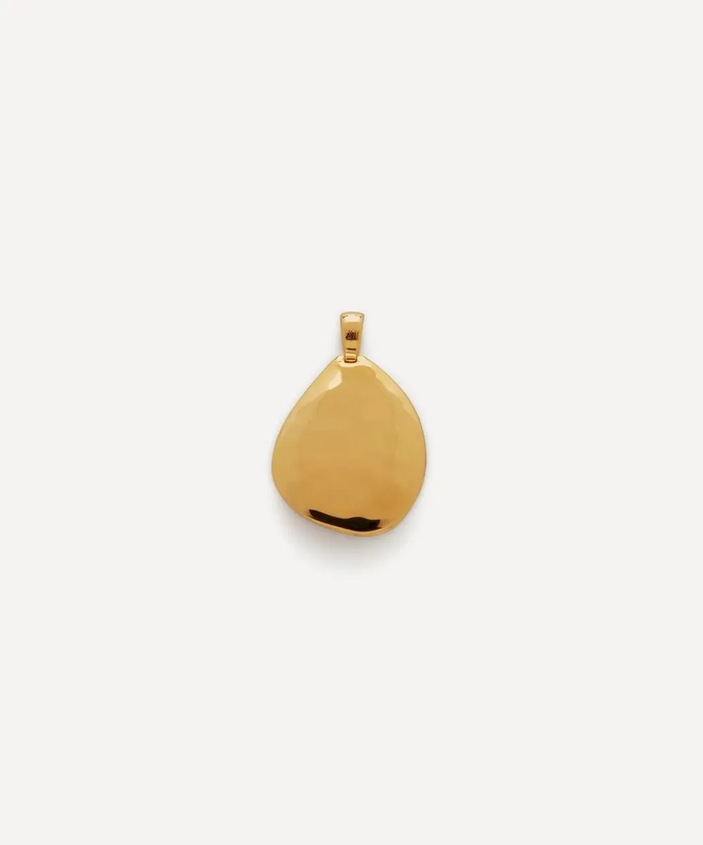 Monica Vinader Charms & Pendants^18ct Gold Plated Vermeil Silver Deia Pebble Locket Pendant