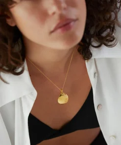 Monica Vinader Charms & Pendants^18ct Gold Plated Vermeil Silver Deia Pebble Locket Pendant