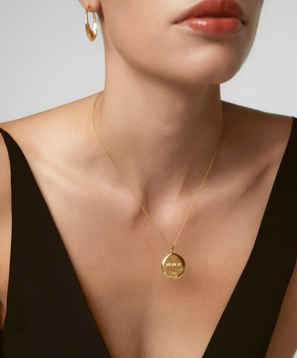 Monica Vinader Charms & Pendants^18ct Gold Plated Vermeil Silver Deia Pebble Locket