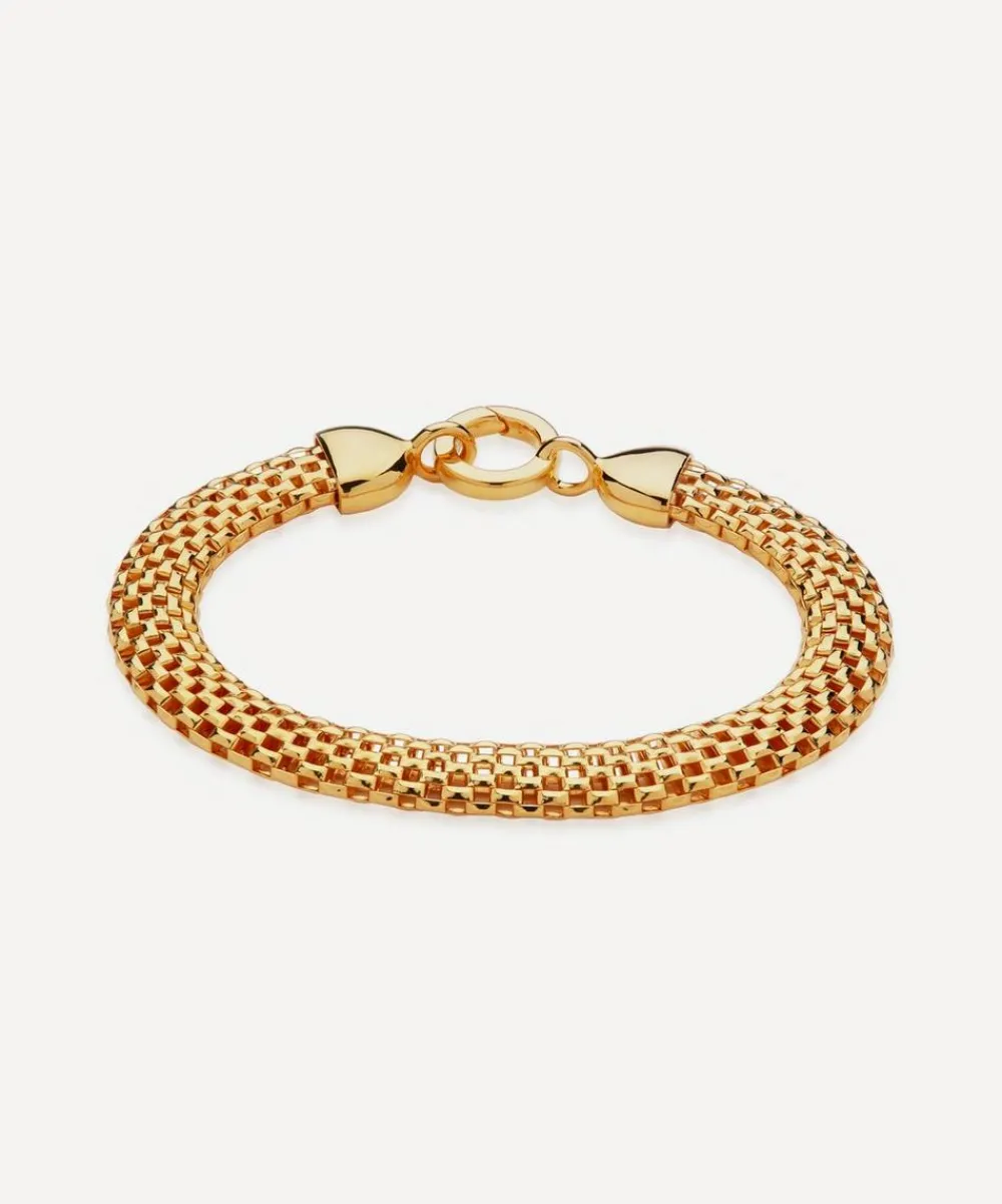 Monica Vinader Bracelets^18ct Gold Plated Vermeil Silver Woven Wide Chain Bracelet