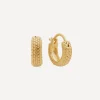 Monica Vinader Earrings^18ct Gold Plated Vermeil Silver Heirloom Huggie Hoop Earrings