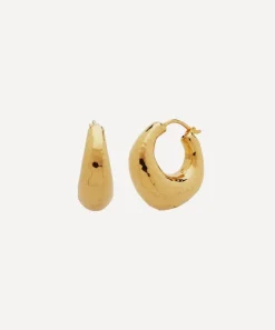 Monica Vinader Earrings^18ct Gold Plated Vermeil Silver Deia Chunky Medium Hoop Earrings