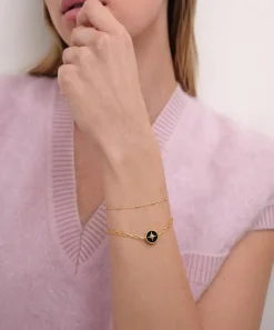 Astley Clarke Bracelets^18ct Gold Plated Vermeil Silver Polaris Black Onyx Locket Bracelet