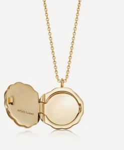 Astley Clarke Necklaces^14ct Gold Plated Vermeil Silver Asteri Diamond Locket Necklace