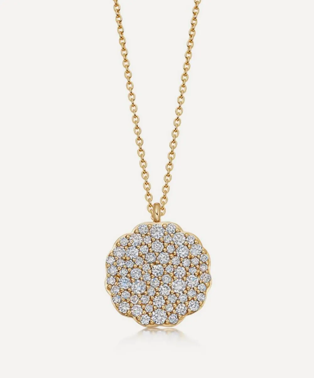Astley Clarke Necklaces^14ct Gold Plated Vermeil Silver Asteri Diamond Slice Pendant Necklace