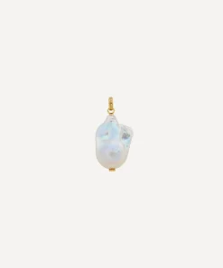 Monica Vinader Charms & Pendants^18ct Gold Plated Vermeil Silver Large Baroque Pearl Pendant Charm