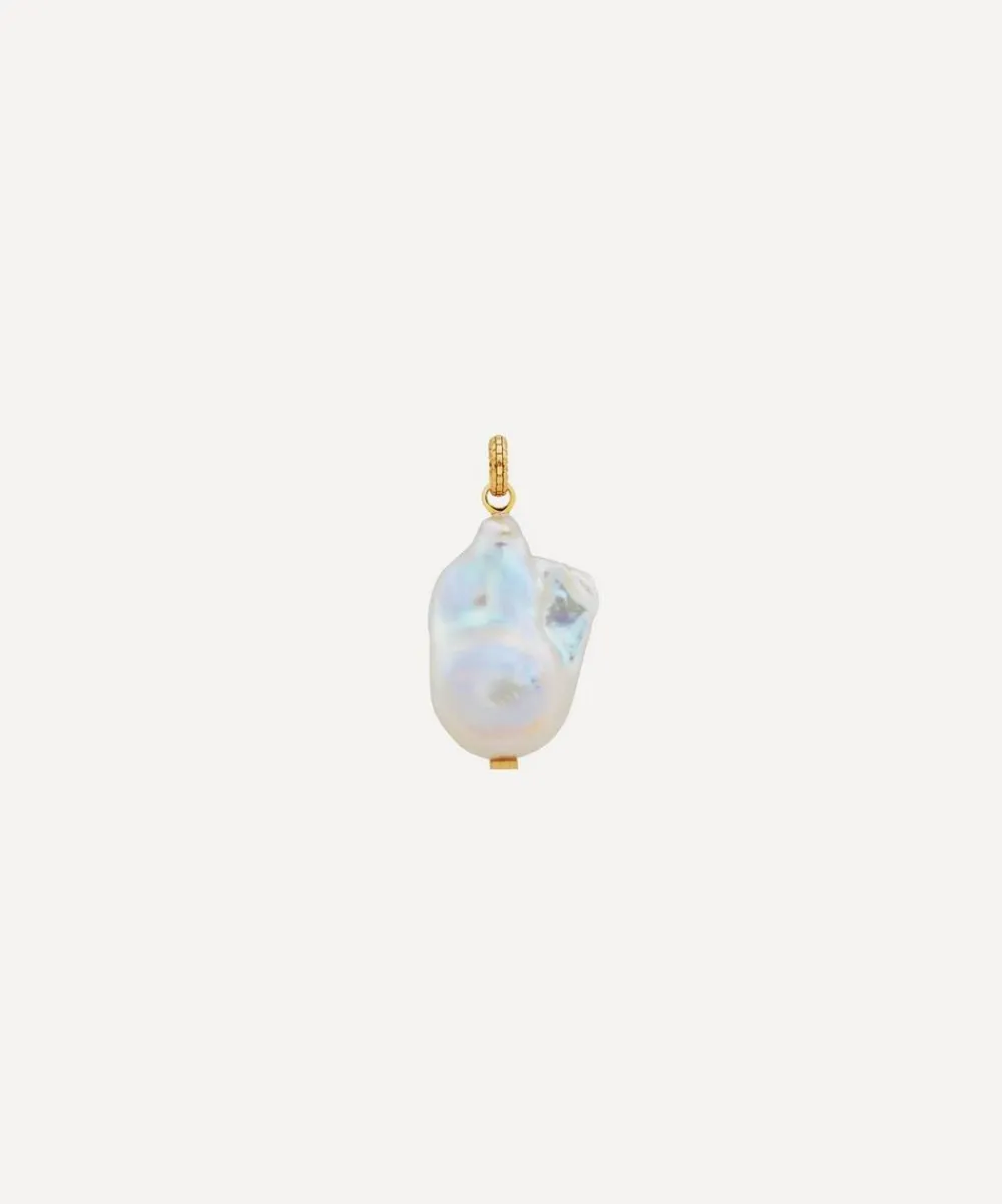 Monica Vinader Charms & Pendants^18ct Gold Plated Vermeil Silver Large Baroque Pearl Pendant Charm