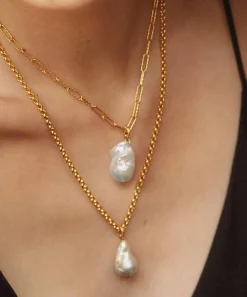 Monica Vinader Charms & Pendants^18ct Gold Plated Vermeil Silver Large Baroque Pearl Pendant Charm