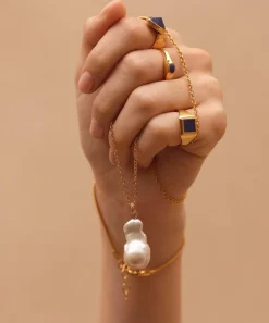 Monica Vinader Charms & Pendants^18ct Gold Plated Vermeil Silver Large Baroque Pearl Pendant Charm
