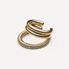 Otiumberg Earrings^14ct Gold Plated Vermeil Silver Pavé Concero Ear Cuff