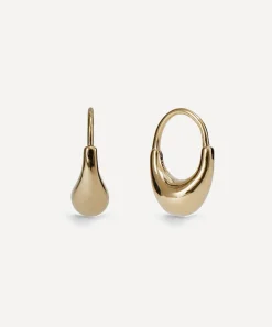 Otiumberg Earrings^14ct Gold Plated Vermeil Silver Small Roscida Drop Hoop Earrings