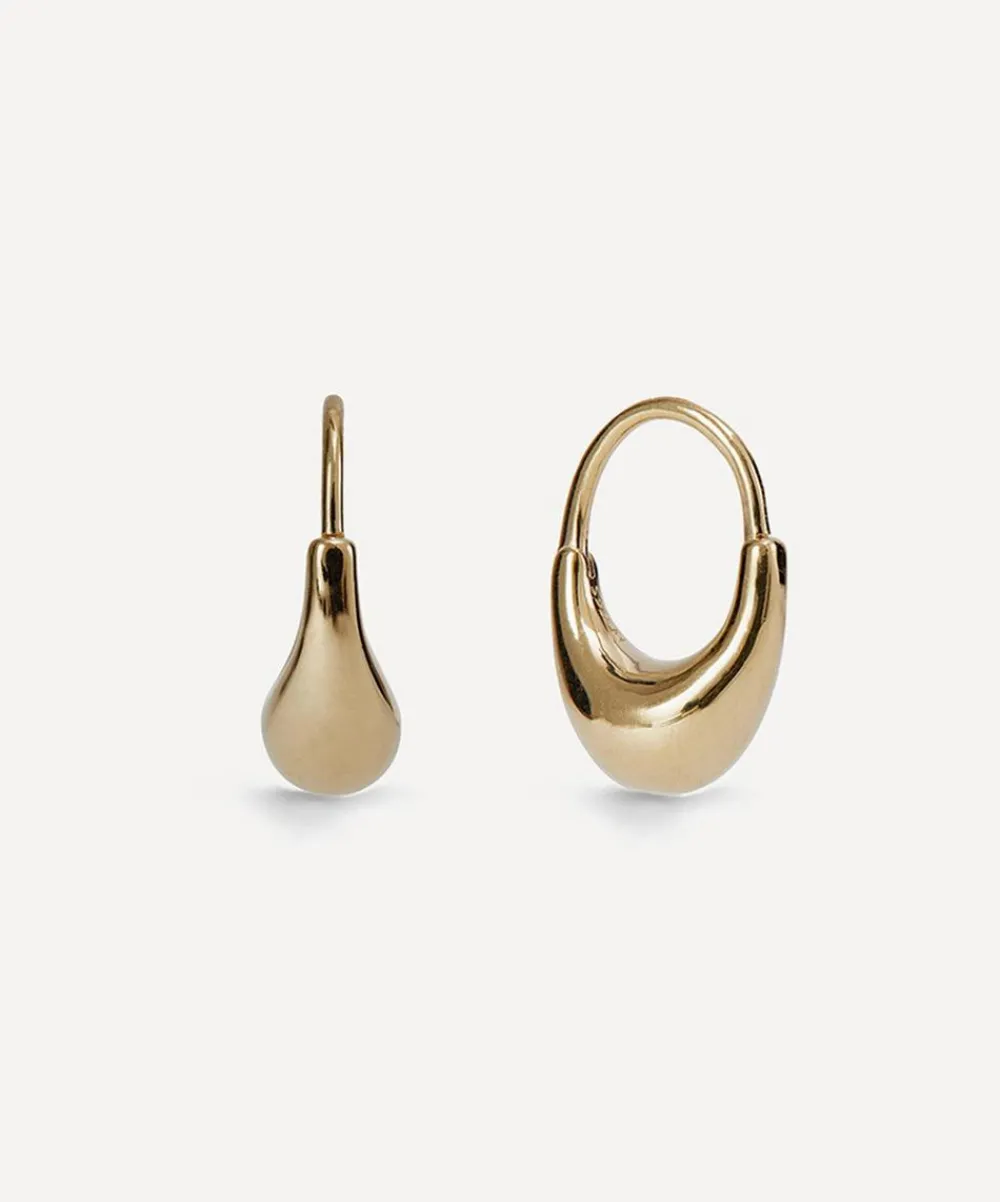 Otiumberg Earrings^14ct Gold Plated Vermeil Silver Small Roscida Drop Hoop Earrings