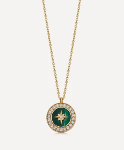 Astley Clarke Necklaces^18ct Gold Plated Vermeil Silver Polaris Malachite Locket Necklace