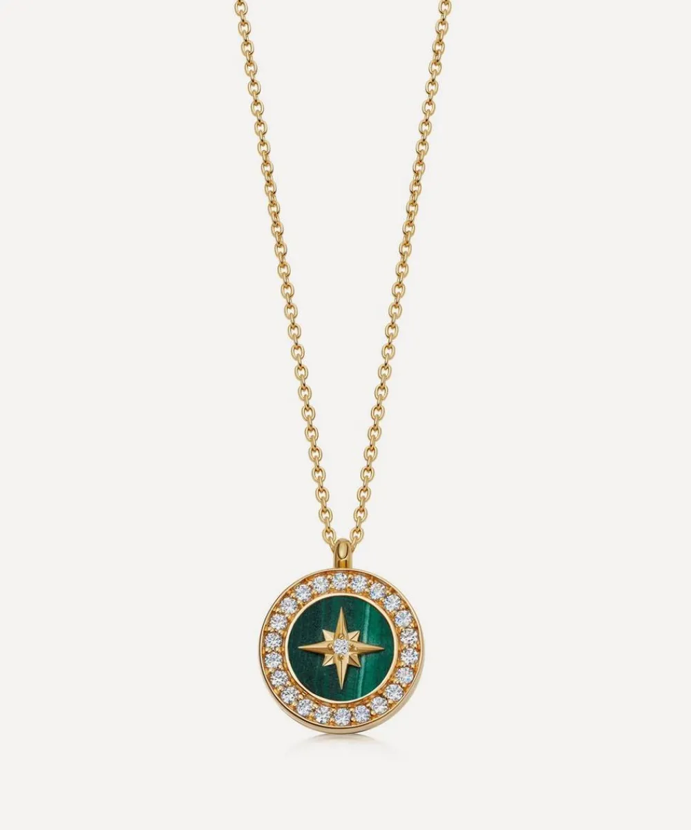 Astley Clarke Necklaces^18ct Gold Plated Vermeil Silver Polaris Malachite Locket Necklace