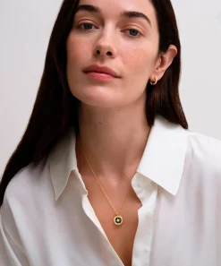 Astley Clarke Necklaces^18ct Gold Plated Vermeil Silver Polaris Malachite Locket Necklace