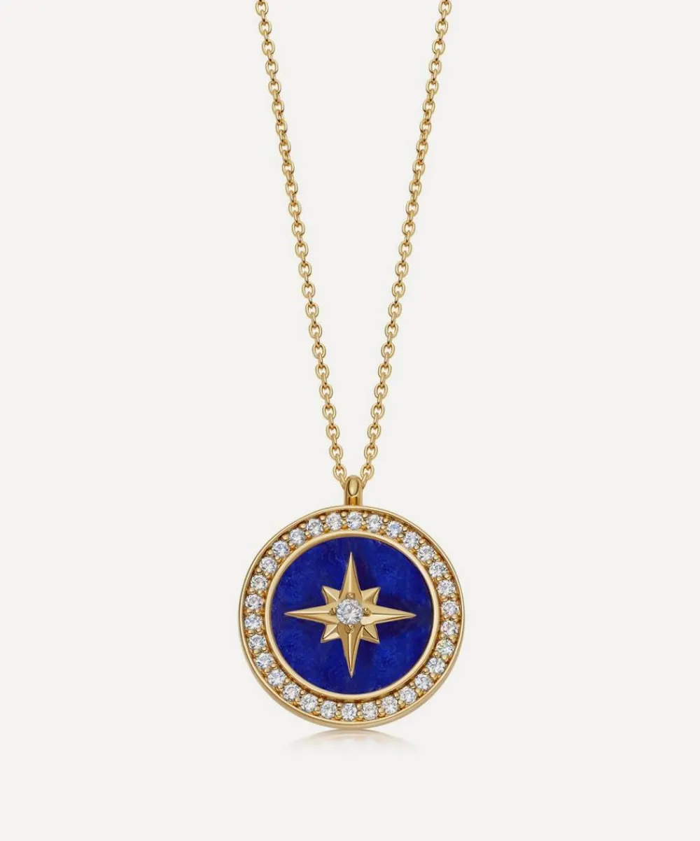 Astley Clarke Charms & Pendants^18ct Gold Plated Vermeil Silver Polaris Lapis Locket Necklace