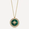 Astley Clarke Necklaces^18ct Gold Plated Vermeil Silver Large Polaris Malachite Locket Necklace