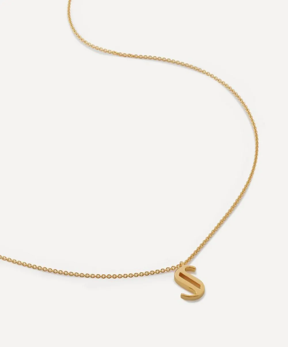 Monica Vinader Necklaces^18ct Gold Plated Vermeil Sterling Silver S Initial Alphabet Necklace