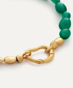 Monica Vinader Bracelets^18ct Gold Plated Vermeil Sterling Silver Rio Green Onyx Beaded Bracelet