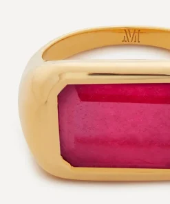 Monica Vinader Rings^18ct Gold Plated Vermeil Sterling Silver Power Pink Quartz Cocktail Ring